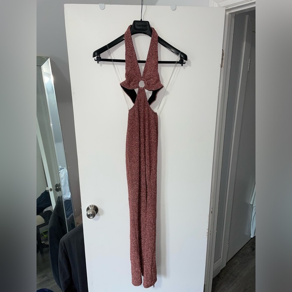 New with tags Fashion Nova halter glitter maxi dress size XS - Picture 3 of 4